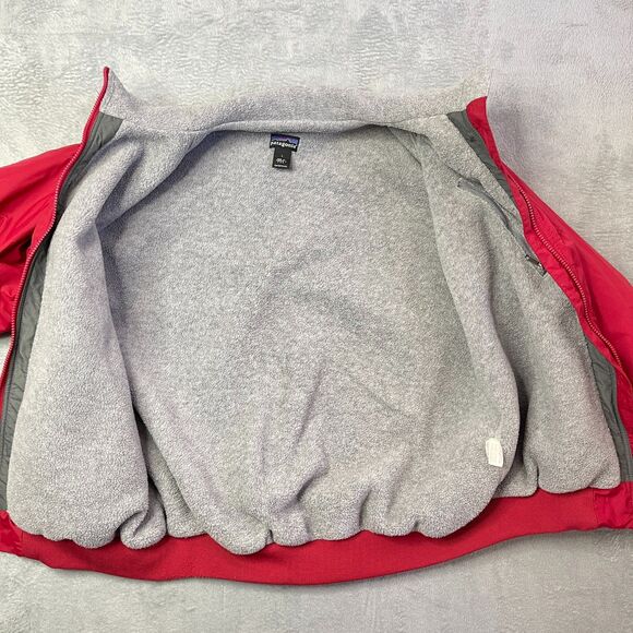 Vintage 90s Patagonia Red Fleece-Lined Bomber Jacket L Made‎ in USA Synchilla - Picture 7 of 14